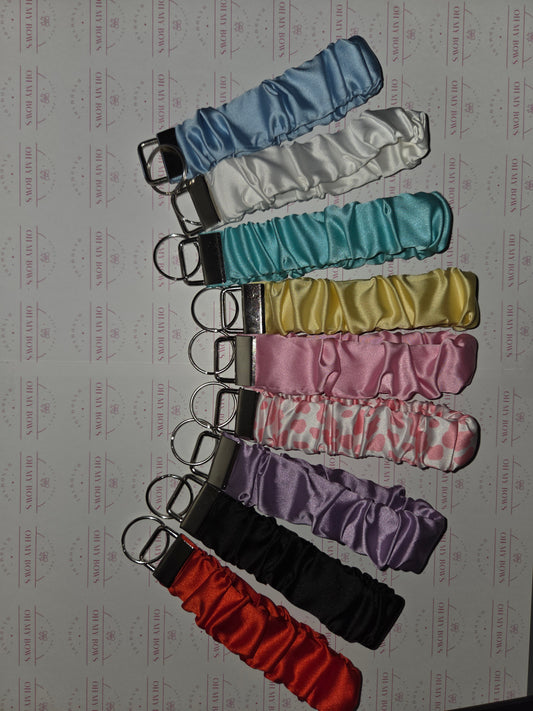 Wrist scrunchie key chains