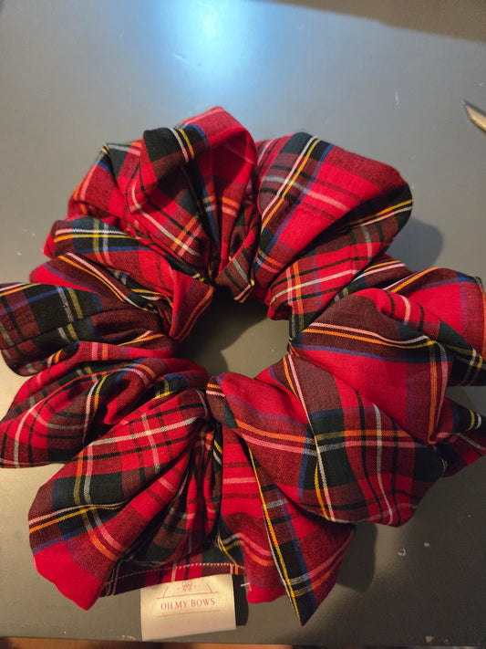 Tartan scrunchies